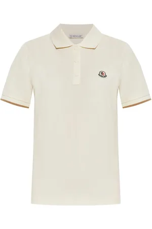 Moncler Tops, Dames, , M, Katoen, Natural Polo Shirt