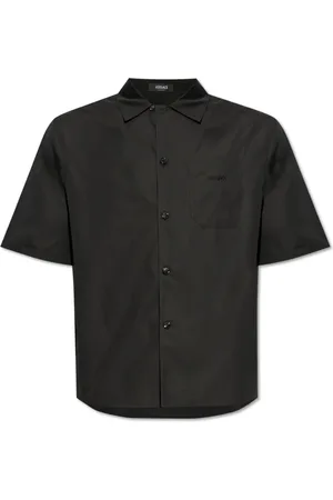 VERSACE Overhemden, Heren, Zwart, M, Katoen, Shirt met logo