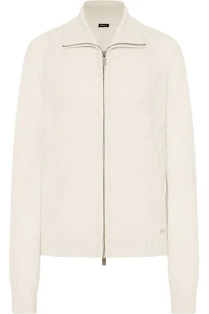 Kiton Truien, Dames, Wit, M, Kasjmier, Luxe Gebreide Bomberjack