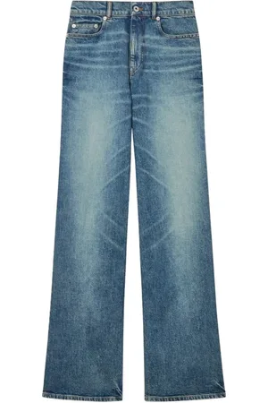 Kenzo Jeans, Dames, Blauw, W26, Katoen, Blauwe Wijde Pijp Jeans