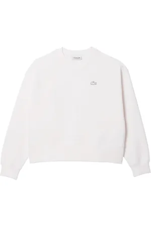 Lacoste Sweatshirts & Hoodies, Dames, Wit, M, Katoen, Witte Double Face Sweatshirt