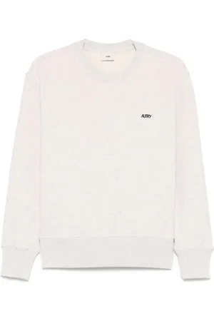 Autry Sweatshirts & Hoodies, Dames, Grijs, S, Grijze Geribbelde Crew Neck Sweater