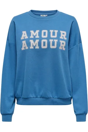 ONLY Sweatshirts & Hoodies, Heren, Blauw, S, Gedrukte longsleeve top Vallarta