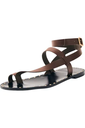 ALOHAS Schoenen, Dames, Bruin, 35 EU, Leer, Tallula Lederen Sandalen