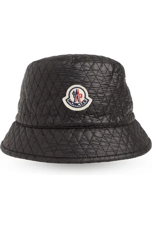 Moncler Accessoires, Dames, Zwart, S, Polyester, Bucket Hat met Logo