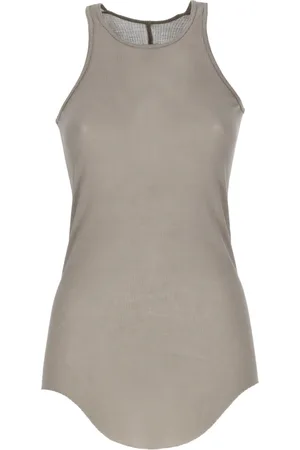 Rick Owens Tops, Dames, Grijs, S, Zijde Blend Mouwloze Grijze Top