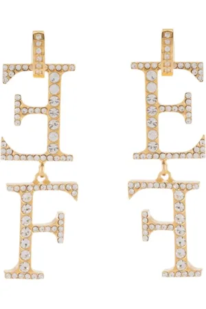 Elisabetta Franchi Accessoires, Dames, Geel, ONE Size, Messing/Glazen Hanglamp