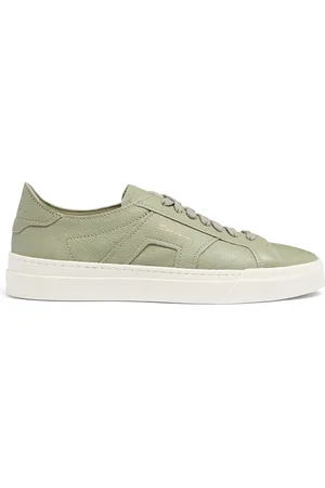 santoni Schoenen, Heren, Groen, 45 EU, Leer, Double Buckle Sneakers