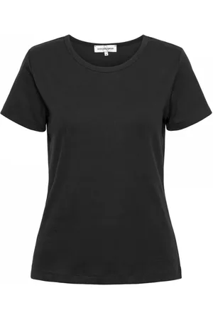 &Co Woman Tops, Dames, Zwart, 2Xl, Katoen, Basic T-shirt met korte mouwen