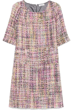 CHARLOTT Kleedjes, Dames, Veelkleurig, L, Ultra Roze Jurk met Achtersplit