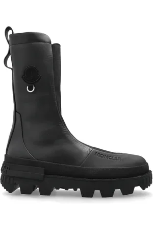 Moncler Schoenen, Dames, Zwart, 39 EU, Leer, Enkellaarsjes