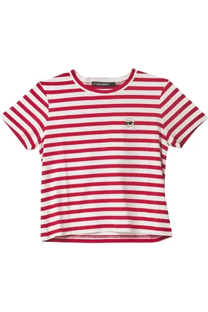 Karl Lagerfeld Tops, Dames, Veelkleurig, M, Katoen, Ikon Stripe Boxy Tshirt