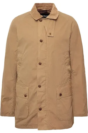 Barbour Jassen, Heren, , S, Casual Jas met Gestreepte Fluweel Kraag