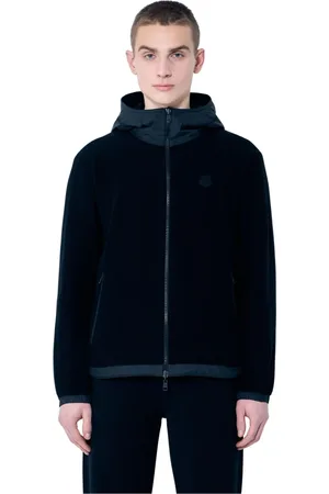 Moncler Sweatshirts & Hoodies, Heren, Zwart, L, Polyester, Hooded Fleece Zip-Up Vest