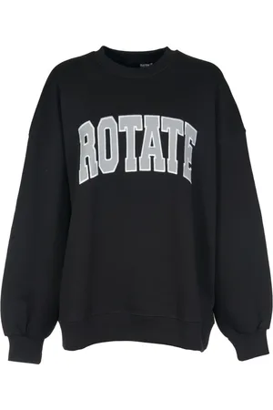 ROTATE Sweatshirts & Hoodies, Dames, Zwart, S, Katoen, Zwarte Crewneck Sweater Zware Sweat