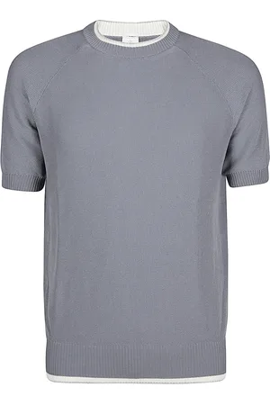 ELEVENTY Truien, Heren, Blauw, 2Xl, Katoen, Katoenen Crew Neck T-shirt
