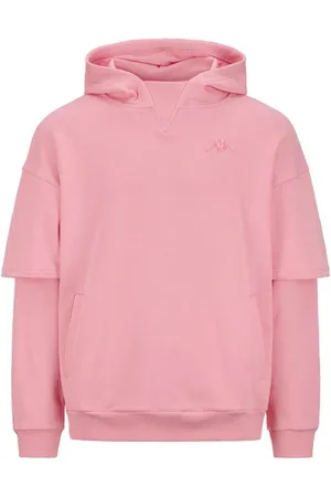 Kappa Sweatshirts & Hoodies, Dames, Roze, M, Premium Dubbele Mouw Hoodie