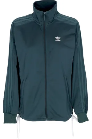 adidas Sweatshirts & Hoodies, Dames, Groen, XL, Polyester, Mintgroen Track Jacket met Vetersluiting