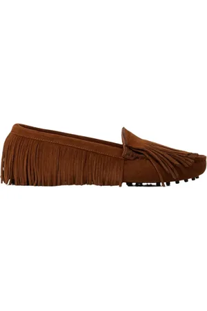 Scarosso Schoenen, Dames, Bruin, 36 EU, Leer, Tijdloze Elegance Loafers met Franjes