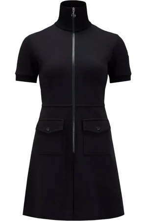Moncler Kleedjes, Dames, Blauw, S, Katoen, Zip Dress