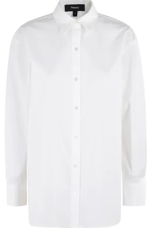 THEORY Blouses & Shirts, Dames, Wit, L, Katoen, Katoenen overhemd voor heren
