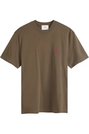 Ami Tops, Heren, Bruin, M, Katoen, Katoenen Logo T-shirt