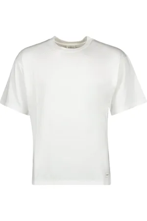 Saint Laurent Tops, Heren, Wit, L, Katoen, Cotton Jersey T-shirt