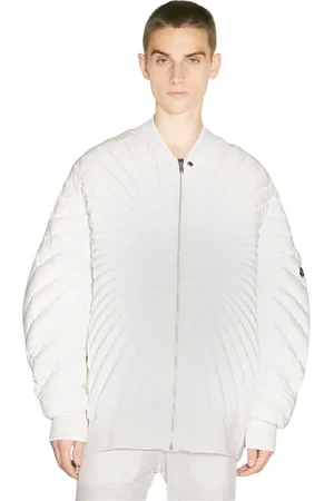 Moncler Truien, Heren, Wit, S, Leer, Quilted Radiance Peter Jacket