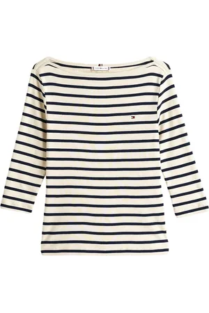 Tommy Hilfiger Tops, Dames, , S, Katoen, Slim Fit Boat Neck T-Shirt