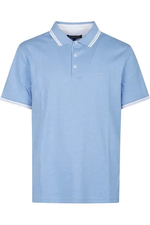 Michael Kors Tops, Heren, Blauw, XL, Groene Polo T-shirt met korte mouwen
