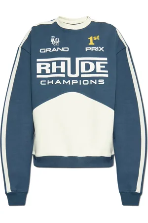 Rhude Sweatshirts & Hoodies, Heren, Blauw, S, Katoen, Sweatshirt met Logo