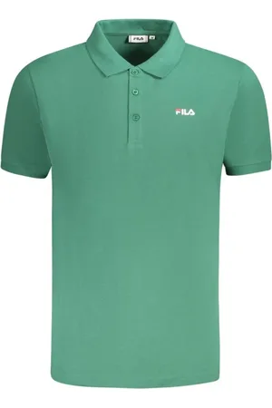 Fila Tops, Heren, Groen, M, Katoen, Groene Polo Shirt met Borduursel