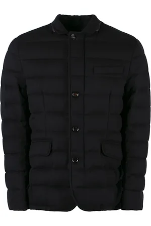 MOORER Jassen, Heren, Blauw, L, Kasjmier, Kasjmier Twee-Knoop Blazer met Ganzendons