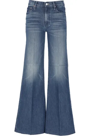 Mother Jeans, Dames, Blauw, W27, Katoen, Blauwe Wide Leg Jeans voor Vrouwen
