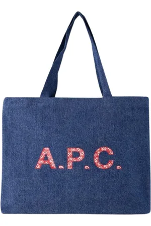 A.P.C. Tassen, Heren, Blauw, ONE Size, Katoen, Diane Shopper Bag