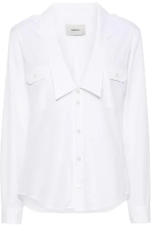 COPERNI Blouses & Shirts, Dames, Wit, M, Katoen, Witte Poplin Blouse met Knoopsluiting