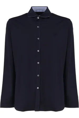 FAY Overhemden, Heren, Blauw, S, Katoen, Katoenen overhemd