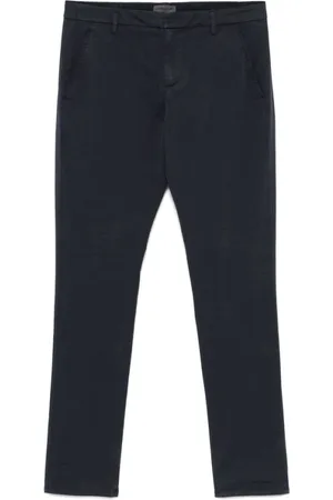 Dondup Broeken, Heren, Blauw, W38, Katoen, Donkerblauwe Slim-Fit Broek