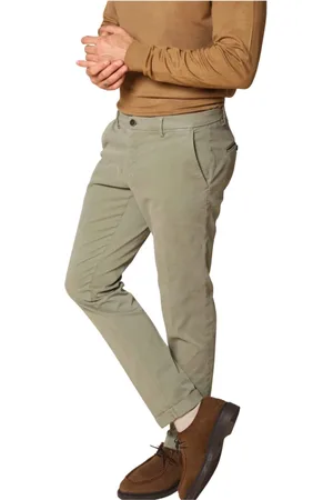 Masons Broeken, Heren, Groen, L, Katoen, Extra Slim Chino Broek Milano Stijl