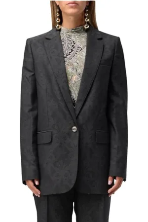 Etro Jassen, Dames, Grijs, M, Wol, Stijlvolle Blazer