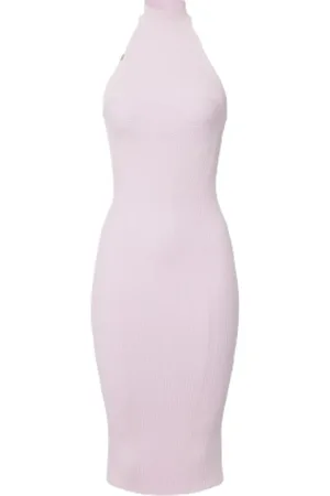 Elisabetta Franchi Kleedjes, Dames, Roze, S, Geribbelde Viscose Halterjurk