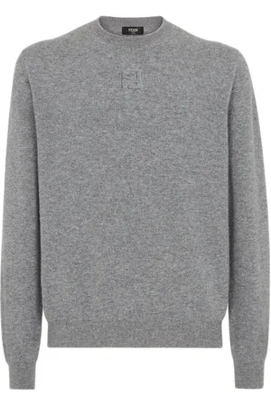 Fendi Truien, Heren, Grijs, S, Wol, Trui met ronde hals