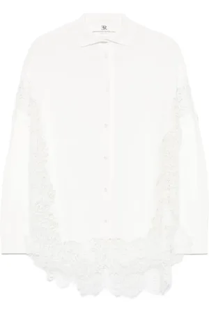 ERMANNO SCERVINO Blouses & Shirts, Dames, Wit, S, Witte Sweater Collectie Shirt