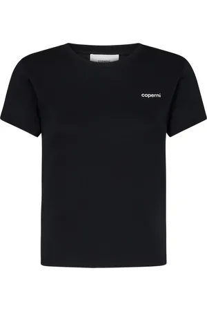 COPERNI Tops, Dames, Zwart, L, Katoen, Slim Fit Logo T-Shirt