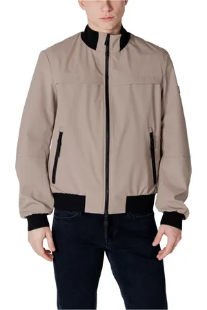Peuterey Jassen, Heren, Grijs, S, Polyester, Grijze Zip-Up Jas met Zakken