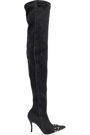 Diesel Schoenen, Dames, Zwart, 39 EU, Denim, Denim Haklaarzen D-Venus TBT