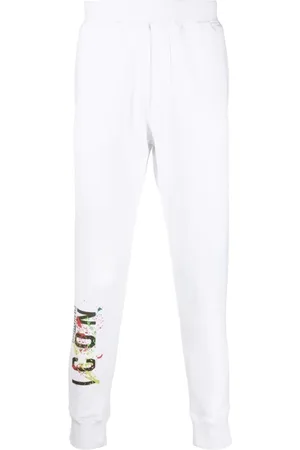 Dsquared2 Broeken, Heren, Wit, XS, Katoen, Icon Print Witte Joggingbroek