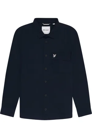 Lyle & Scott Overhemden, Heren, Blauw, M, Pleated Pocket Overshirt