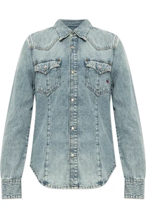 Diesel Blouses & Shirts, Dames, Blauw, XS, Denim, Denim Shirt De-Waves