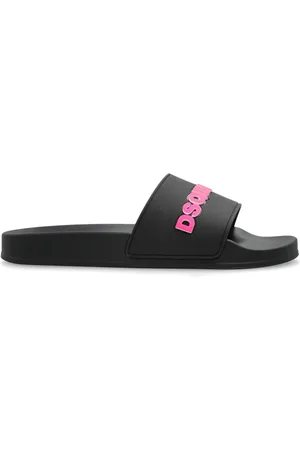 Dsquared2 Schoenen, Dames, Zwart, 40 EU, Rubber Slides met Logo